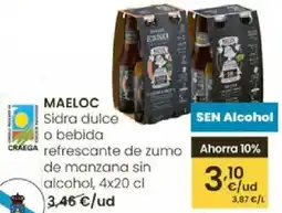 Eroski MAELOC Sidra dulce refrescante de zumo de manzana sin alcohol oferta