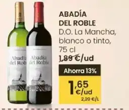 Eroski ABADÍA DEL ROBLE D.O. La Mancha, blanco o tinto oferta