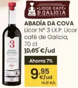 Eroski ABADÍA DA COVA Licor N° 3 I.X.P. Licor café de Galicia, oferta