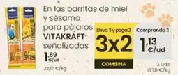 Eroski VITAKRAFT En las barritas de miel y sésamo para pájaros oferta