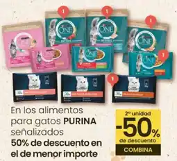 Eroski PURINA ONE En los alimentos para gatos señalizados oferta