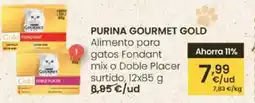 Eroski PURINA Gourmet gold alimento para gatos fondant mix o doble placer surtido oferta