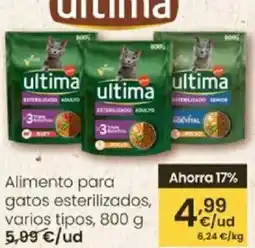 Eroski ULTIMA Alimento para gatos esterilizados, varios tipos oferta