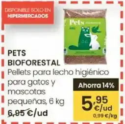 Eroski PETS BIOFORESTAL Pellets para lecho higiénico para gatos y mascotas pequeñas oferta