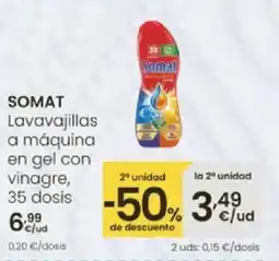 Eroski SOMAT Lavavajillas a máquina en gel con vinagre oferta