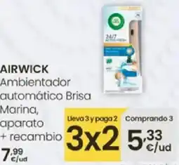 Eroski AIRWICK Ambientador automático Brisa Marina, aparato + recambio oferta