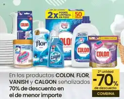 Eroski COLON, FLOR, VANISH y CALGON En los productos señalizados oferta