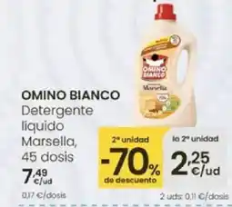 Eroski OMINO BIANCO Detergente líquido Marsella, oferta