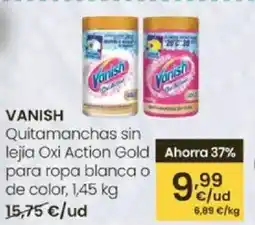 Eroski VANISH Quitamanchas sin lejía Oxi Action Gold para ropa blanca o de color oferta