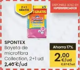 Eroski SPONTEX Bayeta de microfibra Collection, 2+1 ud oferta
