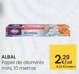 Eroski ALBAL Papel de aluminio mini, 10 metros oferta