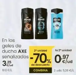 Eroski AXE En los geles de ducha señalizados oferta