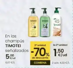 Eroski TIMOTEI En los champús oferta