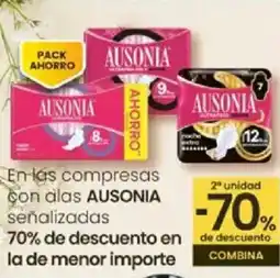 Eroski AUSONIA En las compresas con alas señalizadas oferta