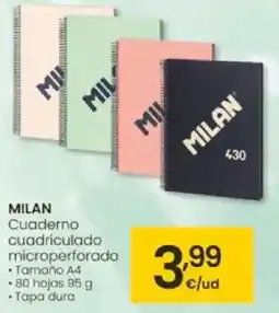 Eroski MILAN Cuaderno cuadriculado microperforado oferta