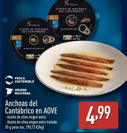 ALDI Anchoas del Cantábrico en AOVE oferta