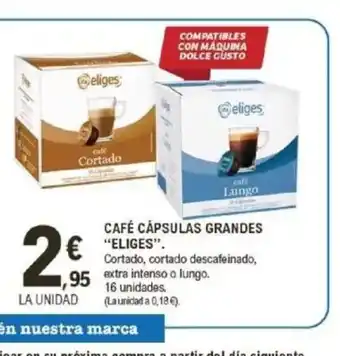 E.Leclerc ELIGES Café cápsulas grandes oferta