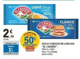 E.Leclerc EL CASERIO Queso fundido en lonchas oferta