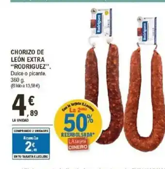 E.Leclerc RODRIGUEZ Chorizo de león extra oferta
