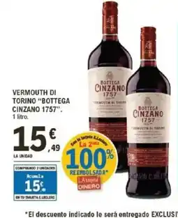 E.Leclerc BOTTEGA CINZANO 1757 Vermouth di torino oferta