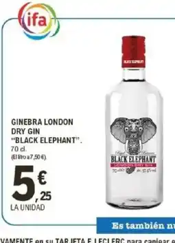 E.Leclerc BLACK ELEPHANT Ginebra london dry gin oferta