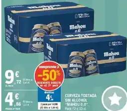 E.Leclerc MAHOU 0,0 Cerveza tostada sin alcohol oferta