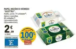 E.Leclerc SCOTTEX Papel higiénico húmedo oferta