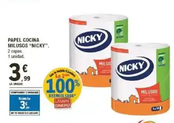 E.Leclerc NICKY Papel cocina milusos oferta