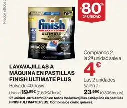 Hipercor FINISH ULTIMATE PLUS Lavavajillas a máquina en pastillas oferta
