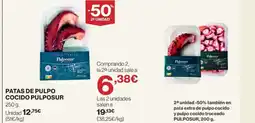 Hipercor Patas de pulpo cocido pulposur oferta