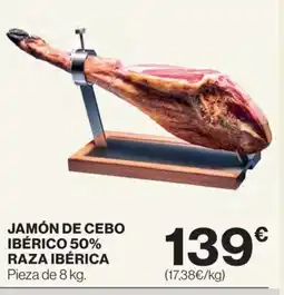 Hipercor Jamón de cebo ibérico 50% raza ibérica oferta