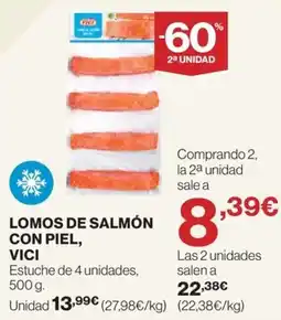 Hipercor VICI Lomos de salmón con piel oferta