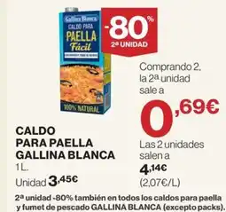 Hipercor GALLINA BLANCA Caldo para paella oferta