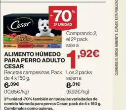 Hipercor CESAR Alimento húmedo para perro adulto oferta