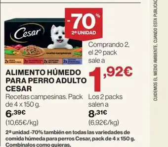 Hipercor CESAR Alimento húmedo para perro adulto oferta