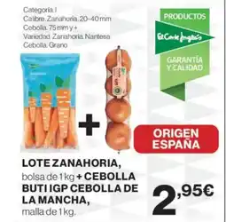 El Corte Inglés Lote zanahoria + cebolla buti igp cebolla de la mancha oferta
