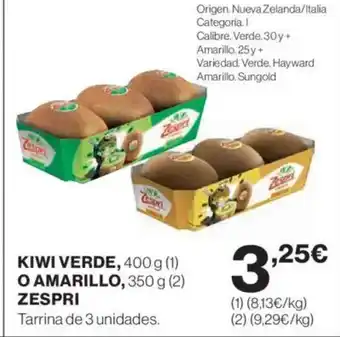El Corte Inglés ZESPRI Kiwi verde o amarillo oferta
