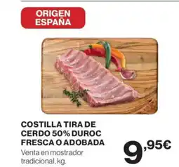 El Corte Inglés Costilla tira de cerdo 50% duroc fresca o adobada oferta