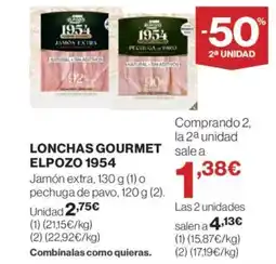 El Corte Inglés ELPOZO 1954 Lonchas gourmet oferta
