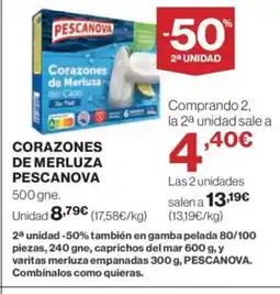 El Corte Inglés PESCANOVA Corazones de merluza oferta
