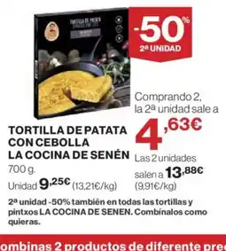 El Corte Inglés Tortilla de patata con cebolla la cocina de senén oferta