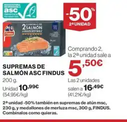 El Corte Inglés FINDUS Supremas de salmón asc oferta