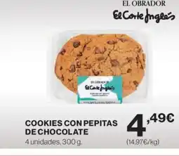 El Corte Inglés Cookies con pepitas de chocolate oferta