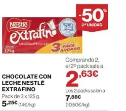 El Corte Inglés EXTRAFINO Chocolate con leche nestlé oferta