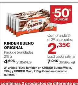 El Corte Inglés KINDER BUENO Original oferta