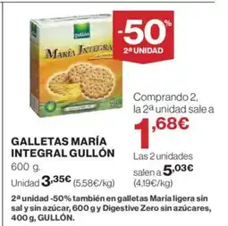 El Corte Inglés GULLÓN Galletas maría integral oferta