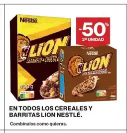 El Corte Inglés LION NESTLÉ En todos los cereales y barritas oferta