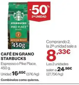El Corte Inglés STARBUCKS Café en grano oferta