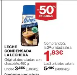 El Corte Inglés LA LECHERA Leche condensada oferta