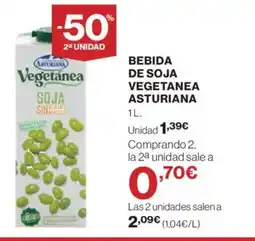 El Corte Inglés ASTURIANA Bebida de soja vegetanea oferta
